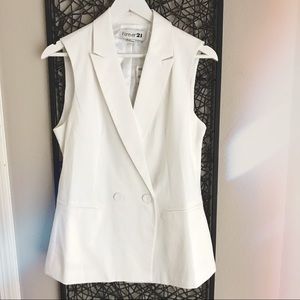 NWT white tuxedo style vest